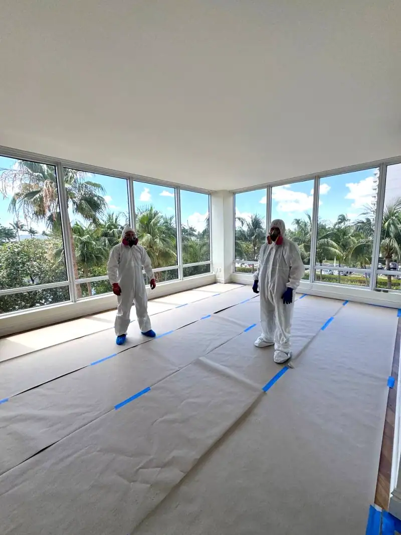 24/7 Service Pros technicians working on water damage restoration in Brickell, FL