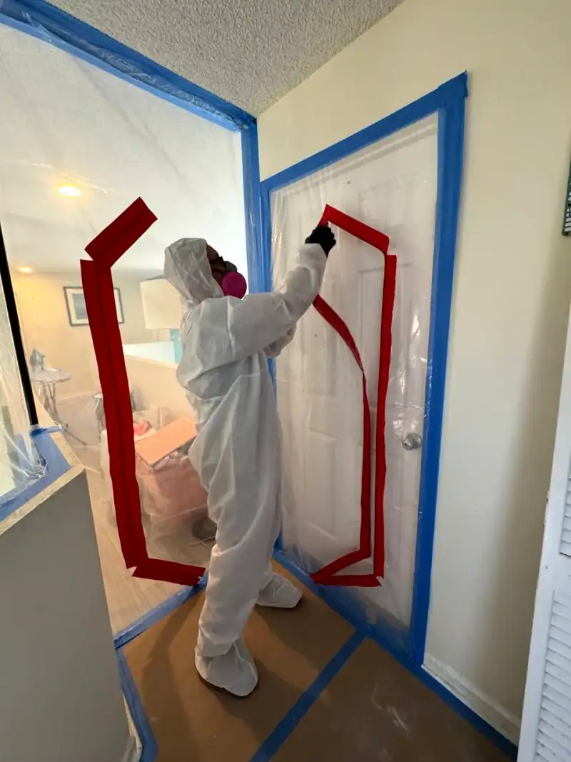 24/7 Service Pros technicians working on a water damage restoration job