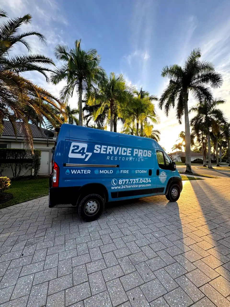 24/7 Service Pros restoration van — Odor Removal