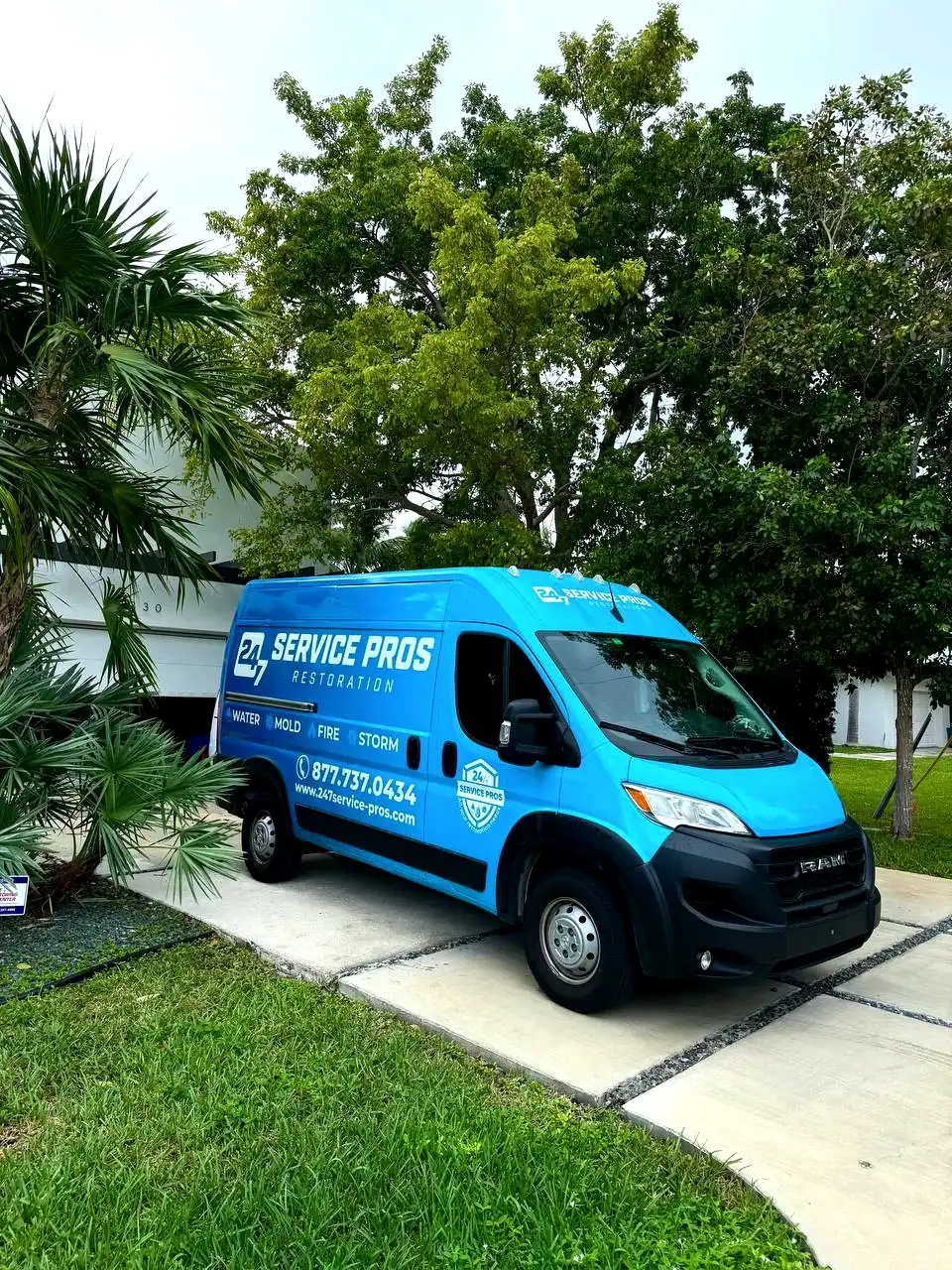 24/7 Service Pros restoration van — Water Damage Restoration